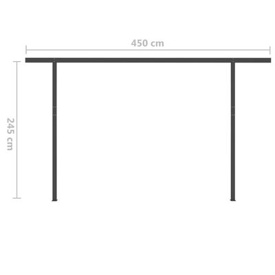 vidaXL Manual Retractable Awning with LED 5x3.5 m Cream