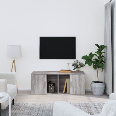 vidaXL TV Cabinet Grey Sonoma 100x35x40 cm Engineered Wood