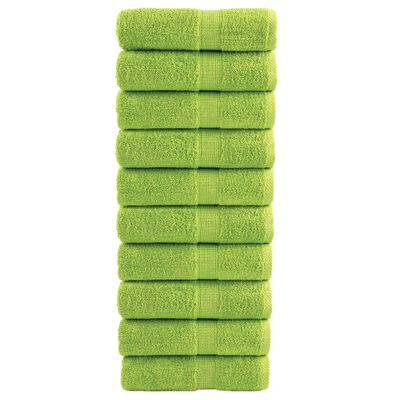 vidaXL Premium Guest Towels SOLUND 10 pcs Apple Green 30x50 cm 600 gsm