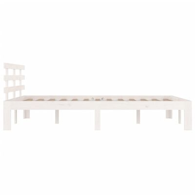 vidaXL Bed Frame without Mattress White Solid Wood 160x200 cm