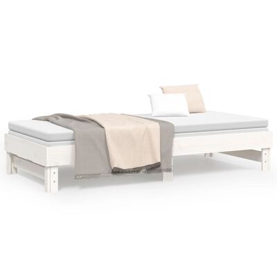 vidaXL Pull-out Day Bed without Mattress White 2x(100x200) cm