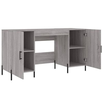 vidaXL Desk Grey Sonoma 140x50x75 cm Engineered Wood