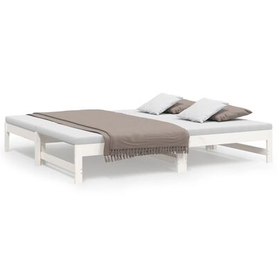 vidaXL Pull-out Day Bed without Mattress White 2x(75x190) cm