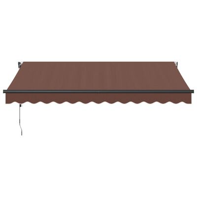 vidaXL Automatic Retractable Awning with LEDs Brown 350x250 cm