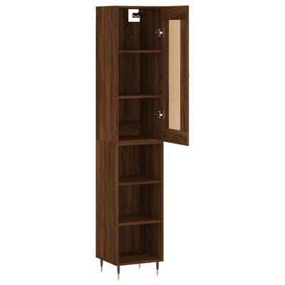 vidaXL Highboard Brown Oak 34.5x34x180 cm Engineered Wood