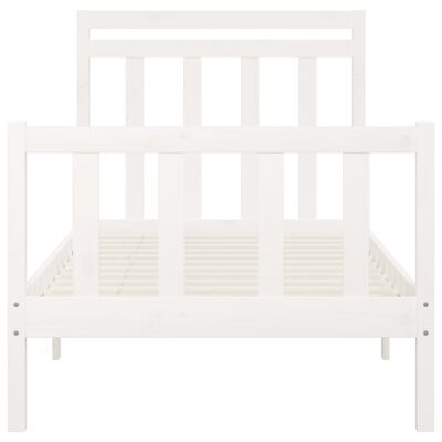 vidaXL Bed Frame without Mattress White Solid Wood Pine 100x200 cm