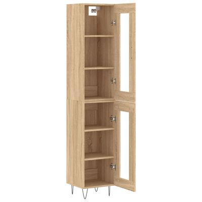 vidaXL Highboard Sonoma Oak 34.5x34x180 cm Engineered Wood