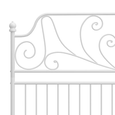 vidaXL Bed Frame with Headboard without Mattress White 160x200 cm Metal