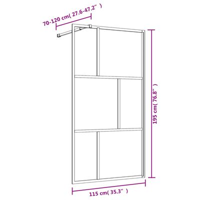 vidaXL Walk-in Shower Wall with Clear ESG Glass Red 115x195 cm