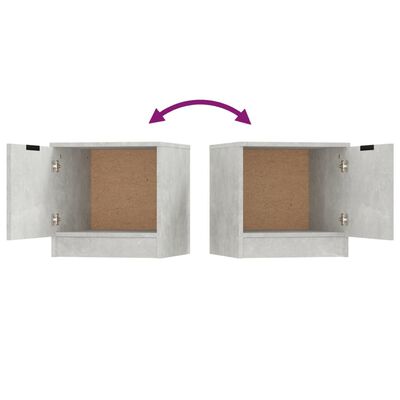 vidaXL Bedside Cabinets 2 pcs Concrete Grey 40x39x40 cm