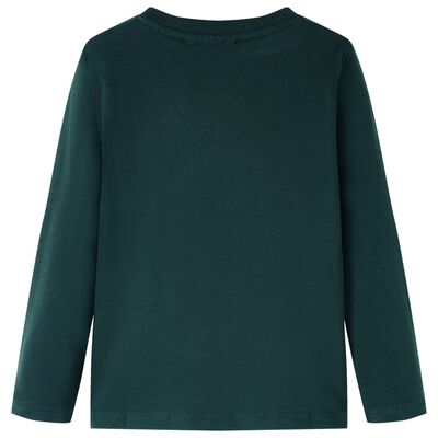 Kids' T-shirt with Long Sleeves Dark Green 128