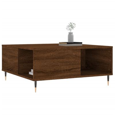 vidaXL Coffee Table Brown Oak 80x80x36.5 cm Engineered Wood