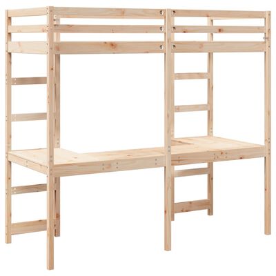 vidaXL Loft Bed Frame without Mattress 90x200 cm Solid Wood Pine