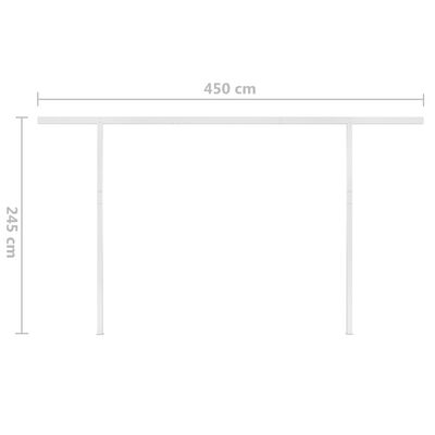 vidaXL Manual Retractable Awning with LED 5x3 m Cream