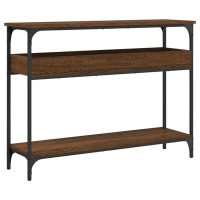 vidaXL Console Table with Shelf Brown Oak 100x29x75cm Engineered Wood