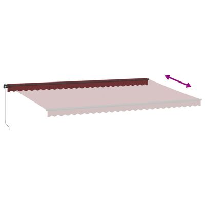 vidaXL Manual Retractable Awning Burgundy 600x350 cm