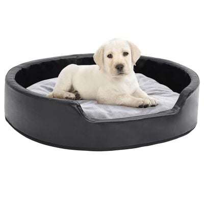 Vidaxl Dog Bed Black And Grey 79x70x19 Cm Plush And Faux Leather Vidaxl Ie