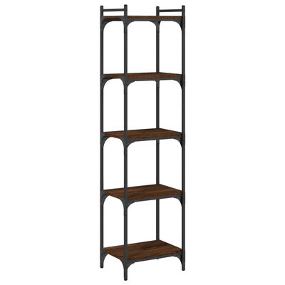 vidaXL Bookcase 5-Tier Brown Oak 40x30x154 cm Engineered Wood