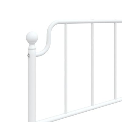 vidaXL Metal Bed Frame without Mattress with Headboard White 75x190 cm Small Single