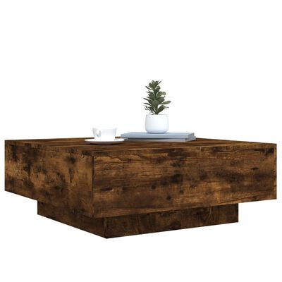 vidaXL Coffee Table Smoked Oak 80x80x31 cm Engineered Wood