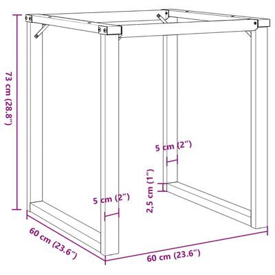 vidaXL Dining Table Legs O-Frame 60x60x73 cm Cast Iron