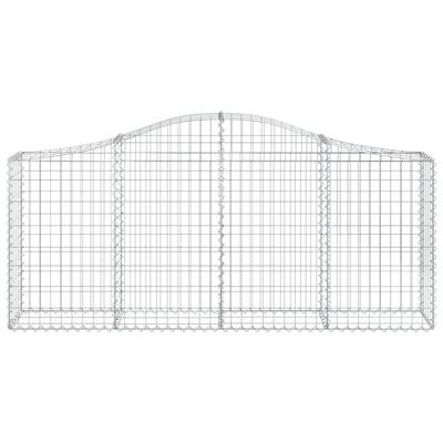 vidaXL Arched Gabion Baskets 10 pcs 200x30x80/100 cm Galvanised Iron