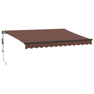 vidaXL Automatic Retractable Awning with LEDs Brown 350x250 cm