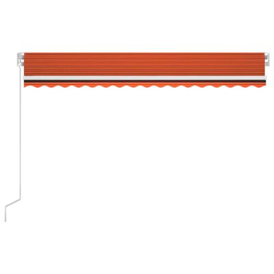 vidaXL Manual Retractable Awning 450x350 cm Orange and Brown