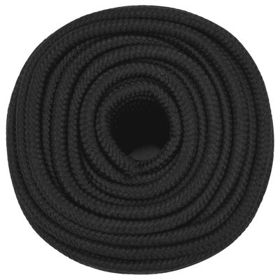 vidaXL Boat Rope Full Black 14 mm 25 m Polypropylene