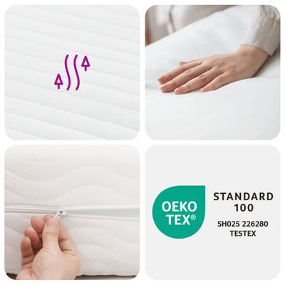 vidaXL Foam Mattress White 90x200 cm 7-Zone Hardness 20 ILD