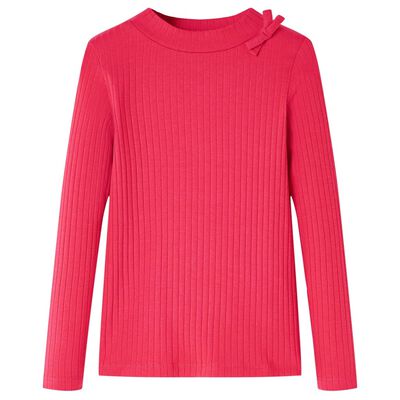 Kids' T-shirt with Long Sleeves Bright Pink 128