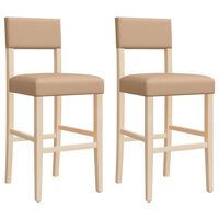 vidaXL Bar Chairs 2 pcs Solid Wood Rubber and Faux Leather