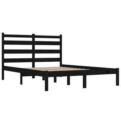 vidaXL Bed Frame without Mattress Black Solid Wood Super King