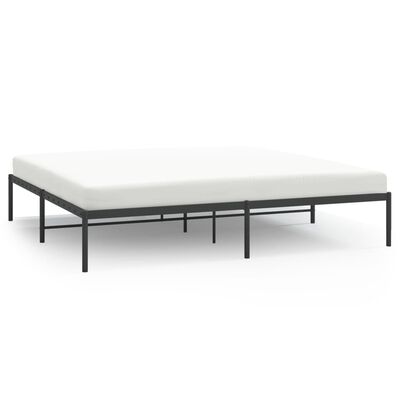 vidaXL Metal Bed Frame without Mattress Black 193x203 cm