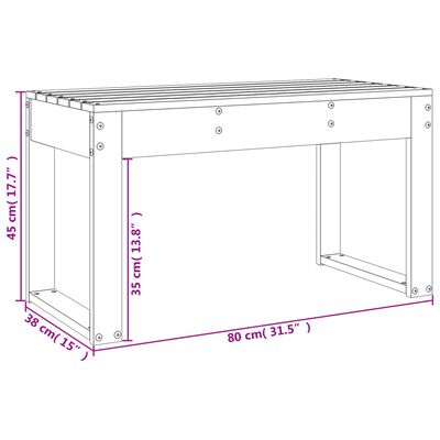 vidaXL Garden Bench 80x38x45 cm Solid Wood Douglas