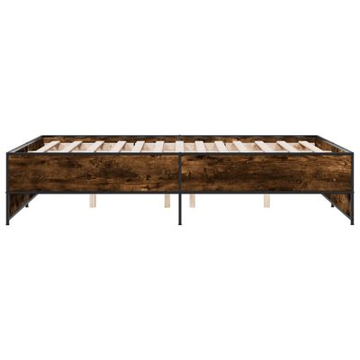 vidaXL Bed Frame without Mattress Smoked Oak 120x200 cm