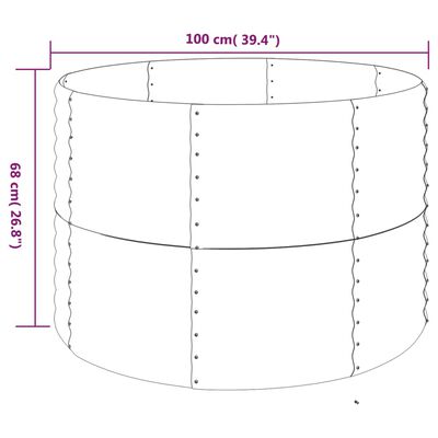 vidaXL Garden Raised Bed Powder-coated Steel 100x100x68 cm Grey