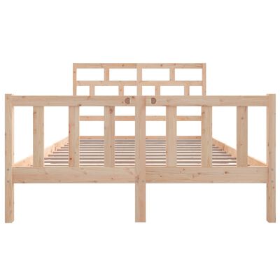 vidaXL Bed Frame without Mattress Solid Wood 160x200 cm (810092+814204)