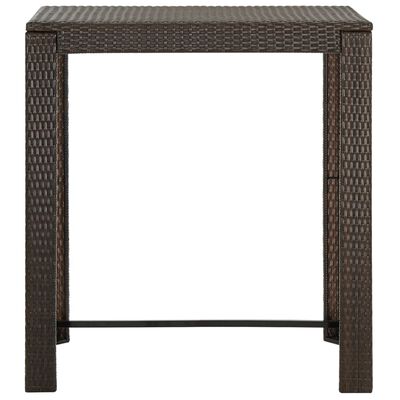 vidaXL 5 Piece Outdoor Bar Set with Armrest Poly Rattan Brown