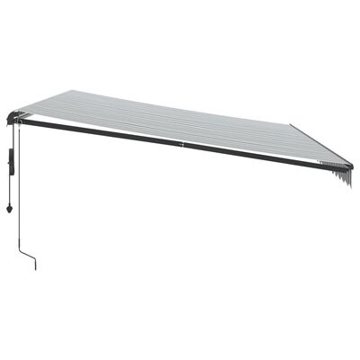 vidaXL Automatic Retractable Awning with LEDs Anthracite&White 500x300 cm