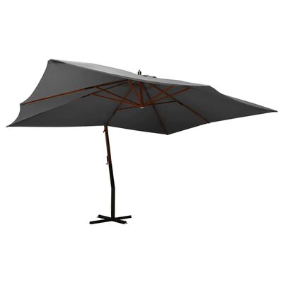 vidaXL Cantilever Garden Parasol with Wooden Pole 400x300 cm Anthracite