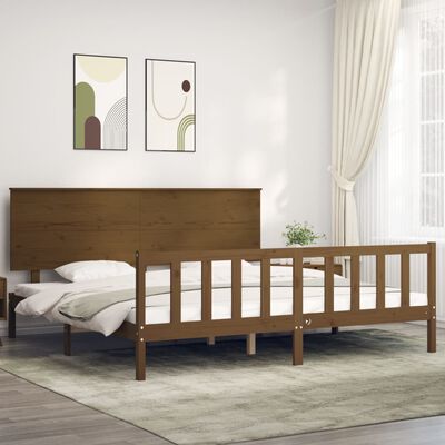 vidaXL Bed Frame without Mattress Honey Brown 200x200 cm Solid Wood Pine