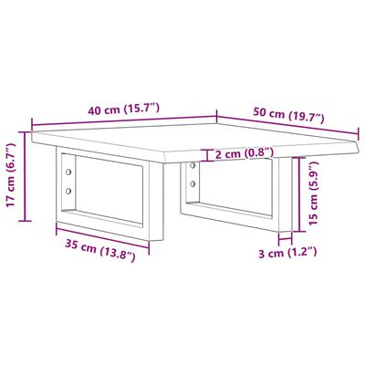 vidaXL Basin Shelf Wall Mounted Steel and Solid Wood Oak