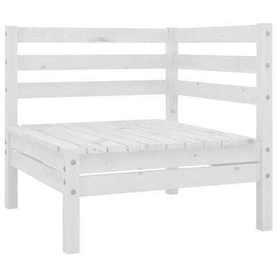 vidaXL 9 Piece Garden Lounge Set White Solid Wood Pine