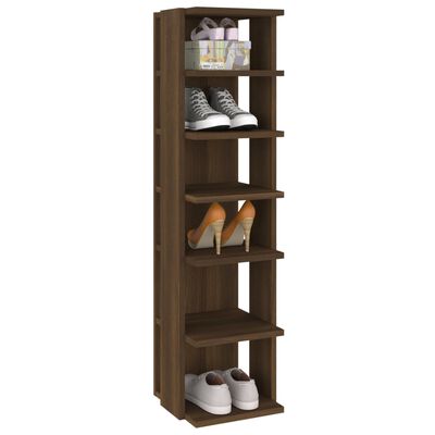 vidaXL Shoe Racks 2 pcs Brown Oak 27.5x27x102 cm Engineered Wood