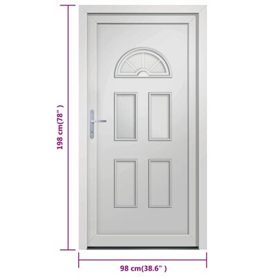 vidaXL Front Door White 98x198 cm PVC