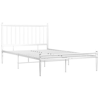 vidaXL Bed Frame without Mattress White Metal 120x200 cm