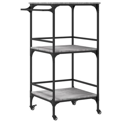 vidaXL Kitchen Trolley Grey Sonoma 60.5x50x105 cm Engineered Wood