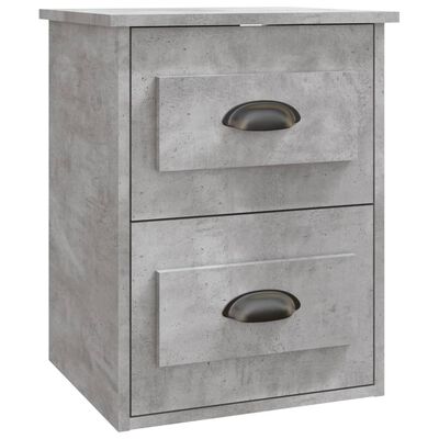 vidaXL Wall-mounted Bedside Cabinets 2 pcs Concrete Grey 41.5x36x53cm