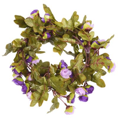 vidaXL Christmas Flower Garlands 6 pcs Light Purple 215 cm